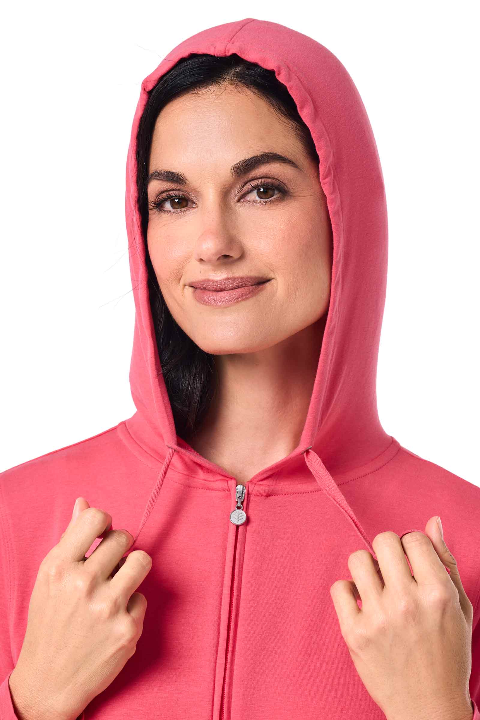 Women's Seaside Zip-Up Hoodie | Sunkist Coral - Image 7