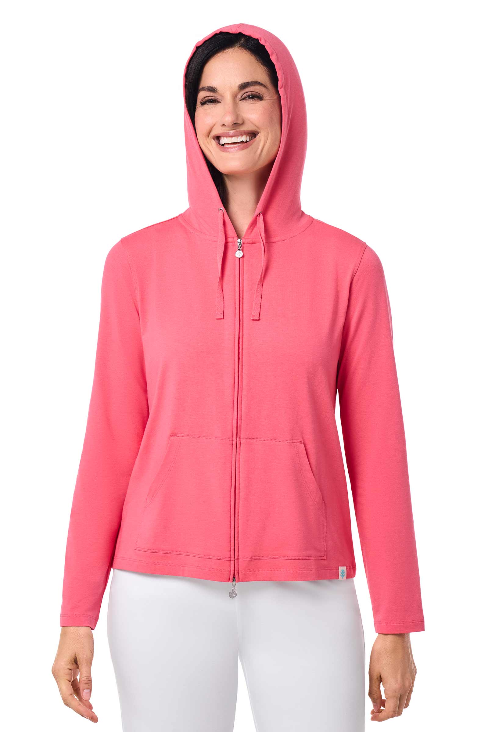 Women's Seaside Zip-Up Hoodie | Sunkist Coral - Image 9