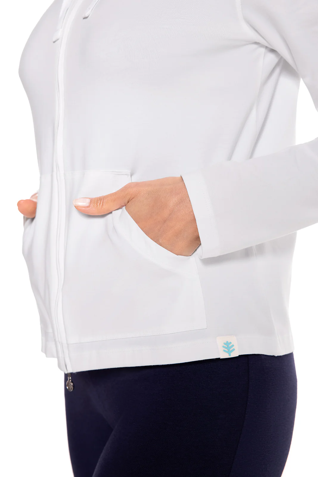 Women's Seaside Zip-Up Hoodie | White - Image 4