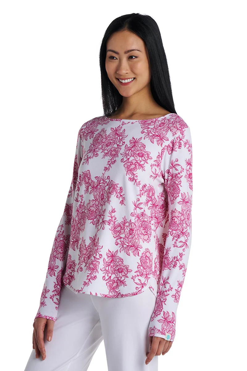 Women's Heyday Side Split Shirt | Fuchsia Bouquet - Image 3