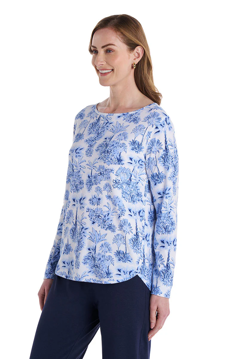 Women's Heyday Side Split Shirt | Periwinkle Isla Bonita - Image 4