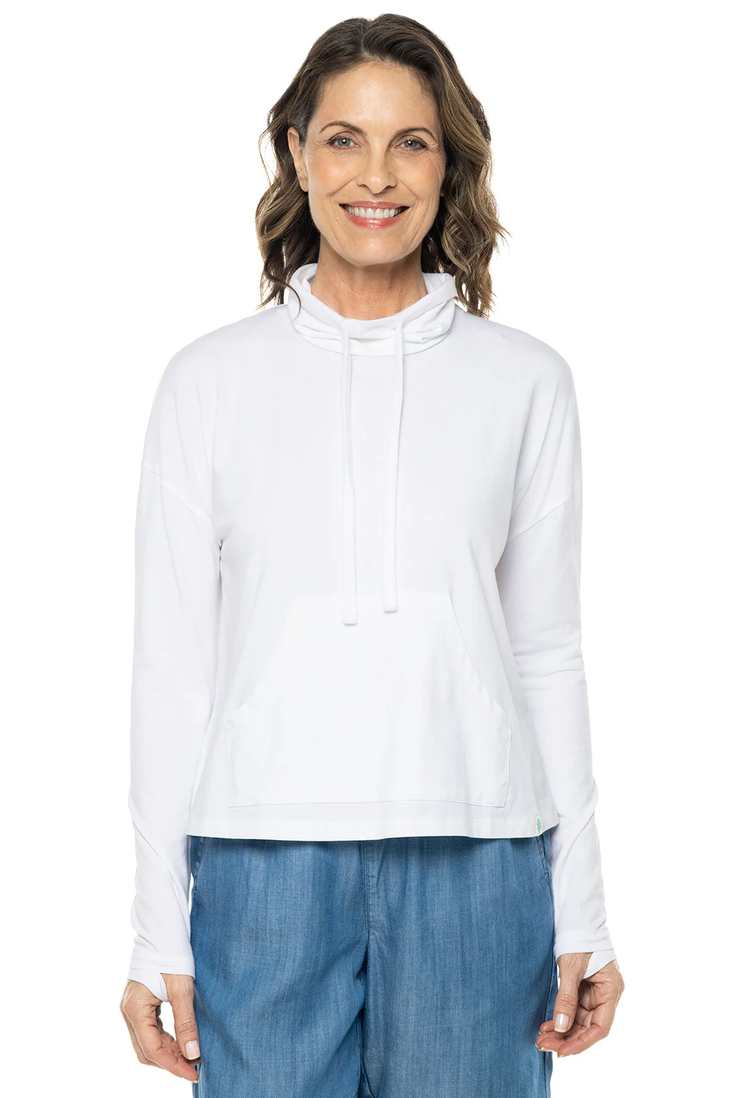 Women's Solana Mock Neck Pullover | White - Image 6