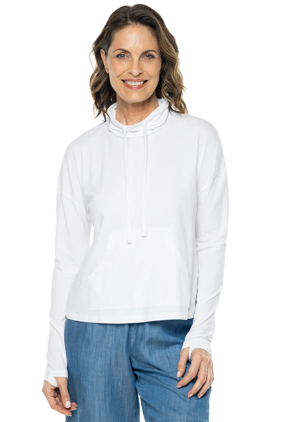 Women's Solana Mock Neck Pullover | White - Image 7
