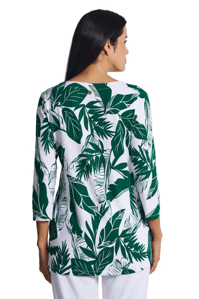 Women's St. Lucia Tunic Top | Eden Green Palm Paradise - Image 3