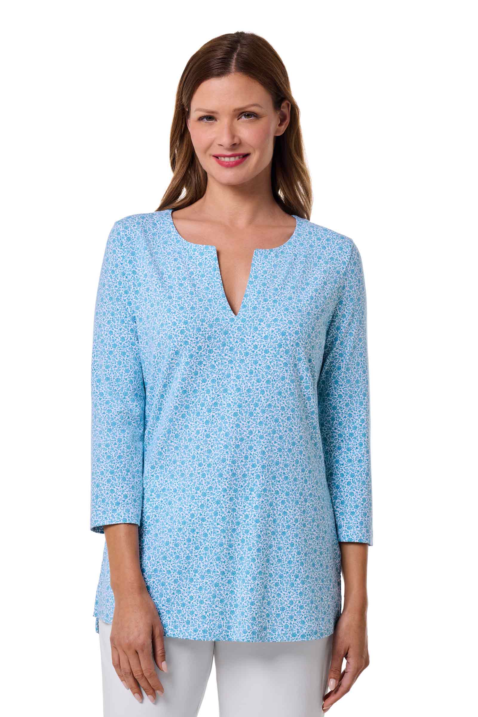 Women's St. Lucia Tunic Top | Malibu Blue Shell We - Image 2