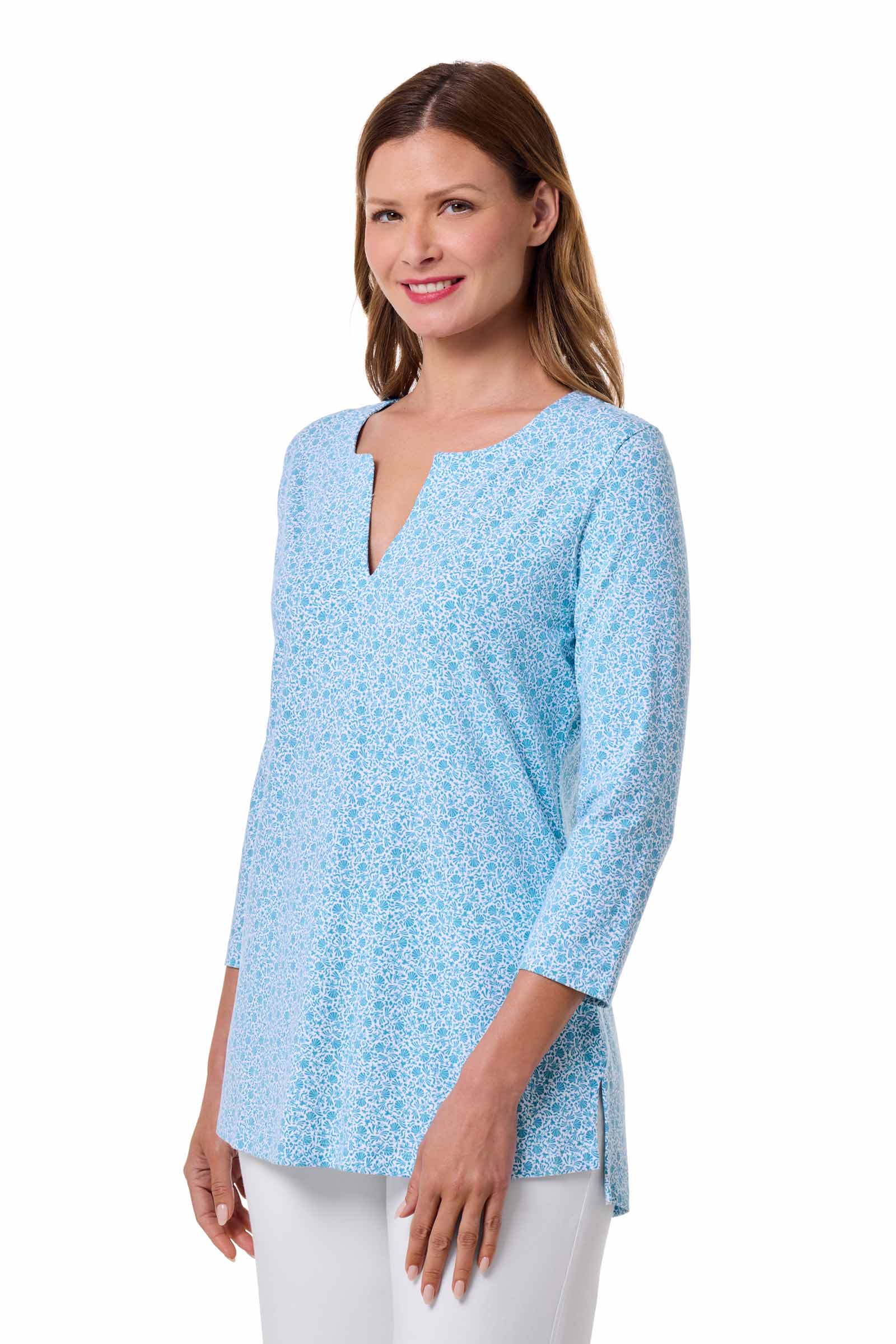 Women's St. Lucia Tunic Top | Malibu Blue Shell We - Image 3