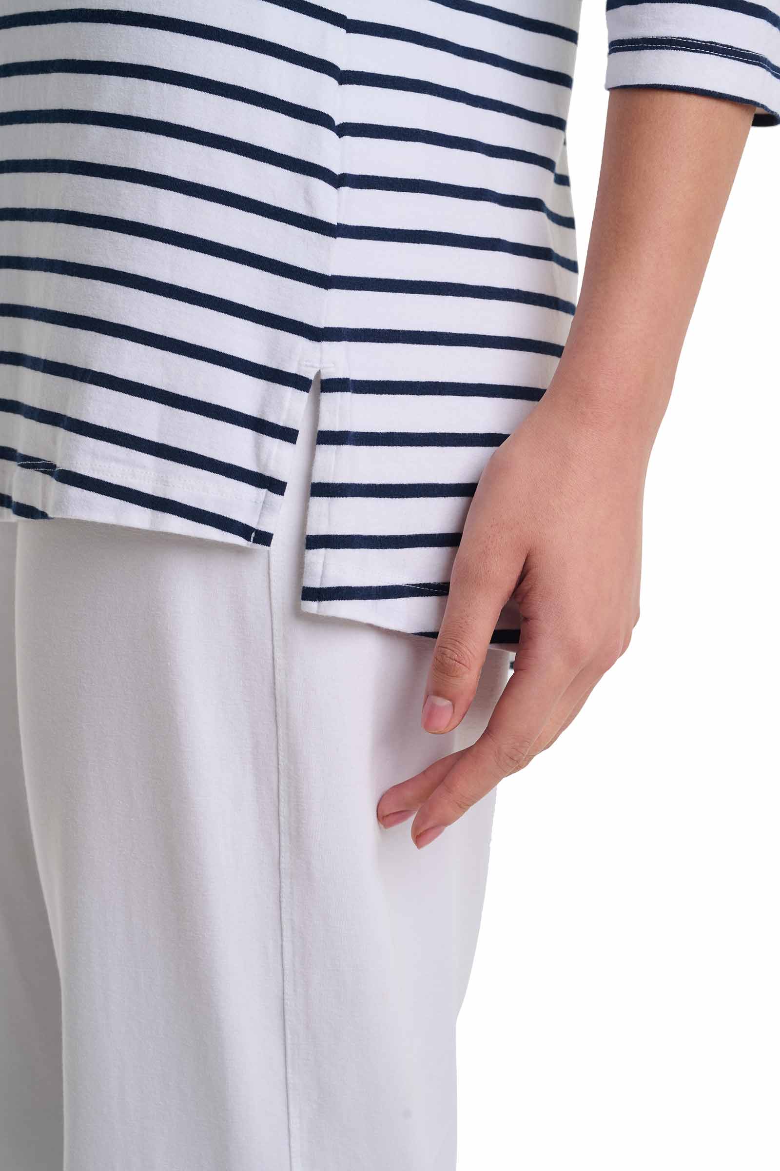 Women's St. Lucia Tunic Top | White/Navy Stripe - Image 5