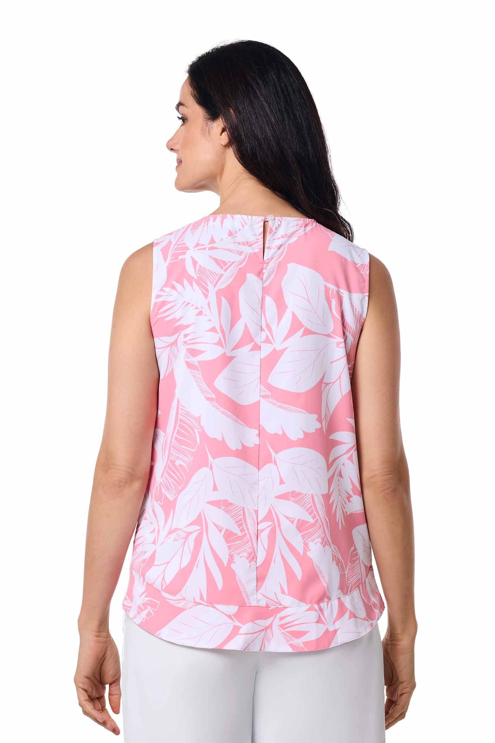 Women's St. Tropez Swing Tank Top | Flamingo Pink Palm Paradise - Image 5