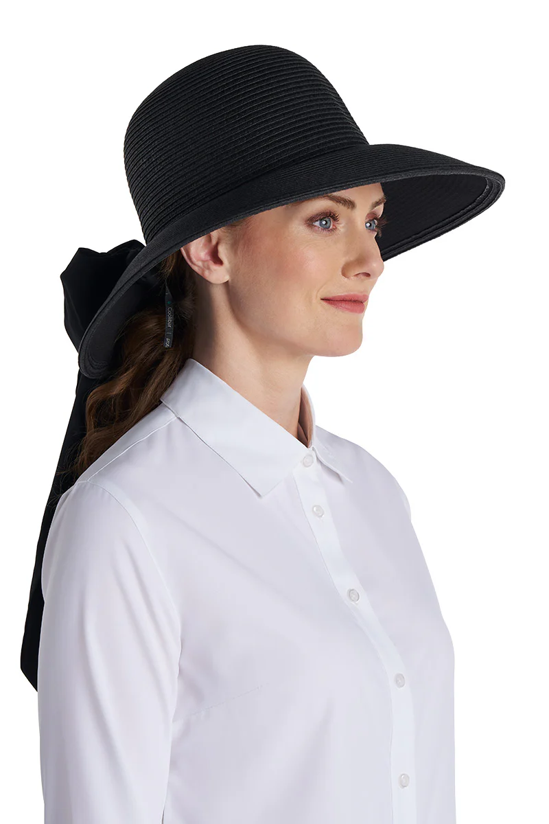 Women's Stella Fashion Hat with Scarves | Black/Black & White - Image 6
