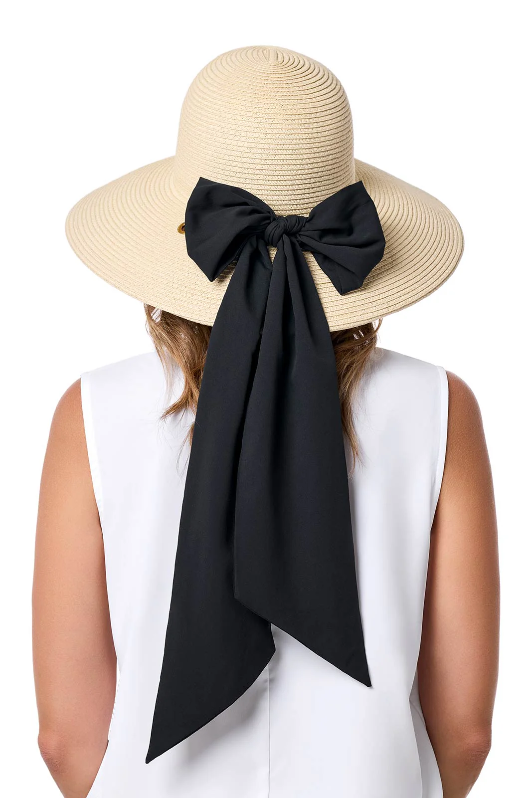 Women's Stella Fashion Hat with Scarves | Natural/Black/White - Image 5