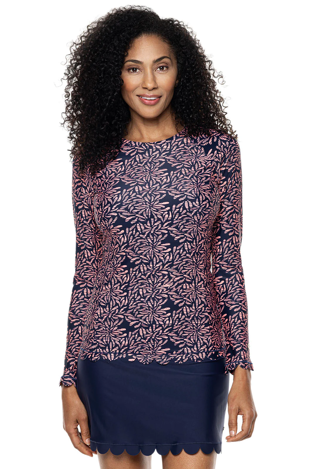 Women's Stony Coral Scallop Long Sleeve Rash Guard | Clearance Parent - Image 3