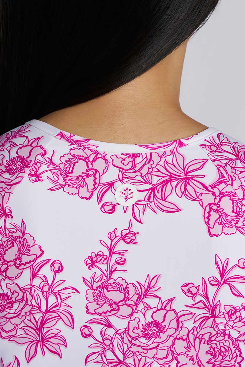 Women's Stony Coral Scallop Long Sleeve Rash Guard | Fuchsia Bouquet - Image 6