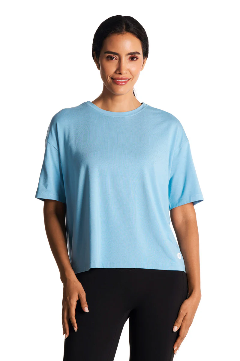 Women's Studio Yoga Short Sleeve T-Shirt | Arctic Blue - Image 2