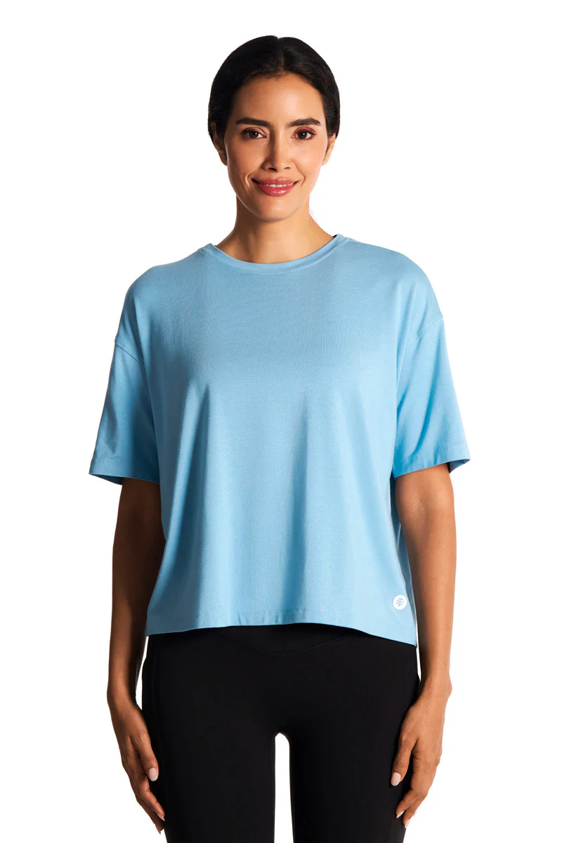 Women's Studio Yoga Short Sleeve T-Shirt | Arctic Blue - Image 3