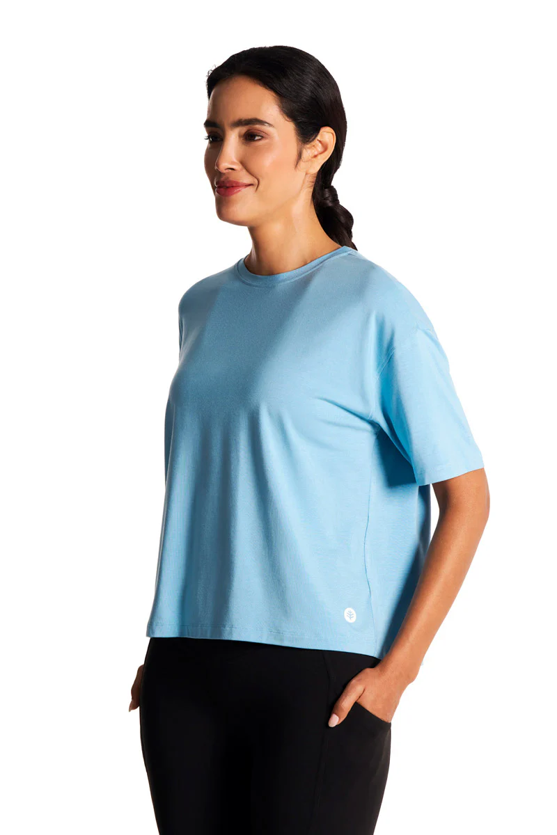 Women's Studio Yoga Short Sleeve T-Shirt | Arctic Blue - Image 4