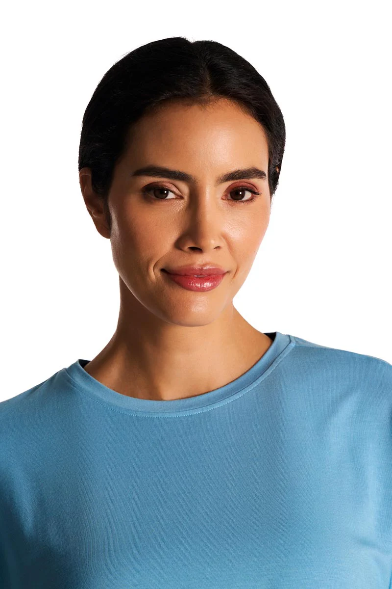 Women's Studio Yoga Short Sleeve T-Shirt | Arctic Blue - Image 6
