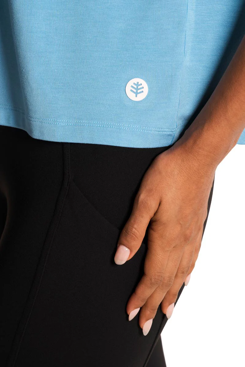 Women's Studio Yoga Short Sleeve T-Shirt | Arctic Blue - Image 7