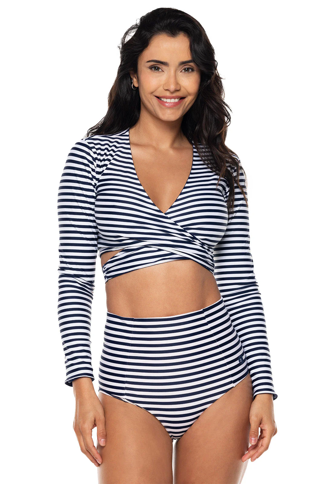 Women's Sunny Isles Reversible Wrap Shrug | Navy/White Stripe Reversible - Image 9