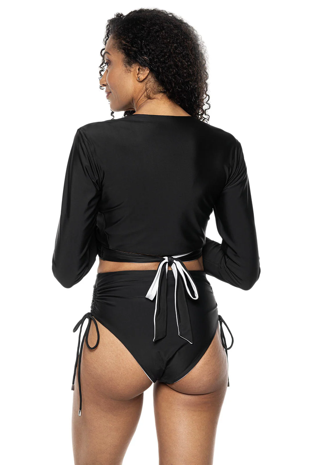 Women's Sunny Isles Reversible Wrap Shrug | White/Black Reversible - Image 4