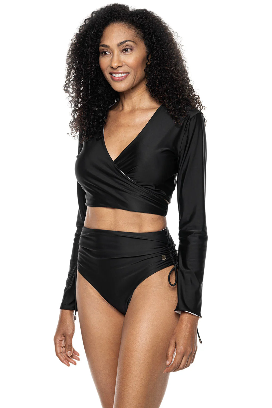 Women's Sunny Isles Reversible Wrap Shrug | White/Black Reversible - Image 6