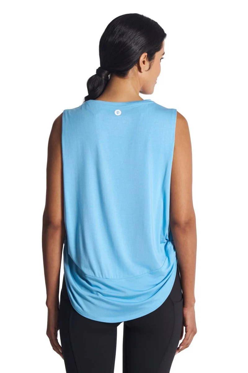 Women's Supine Twist Yoga Tank | Arctic Blue - Image 3