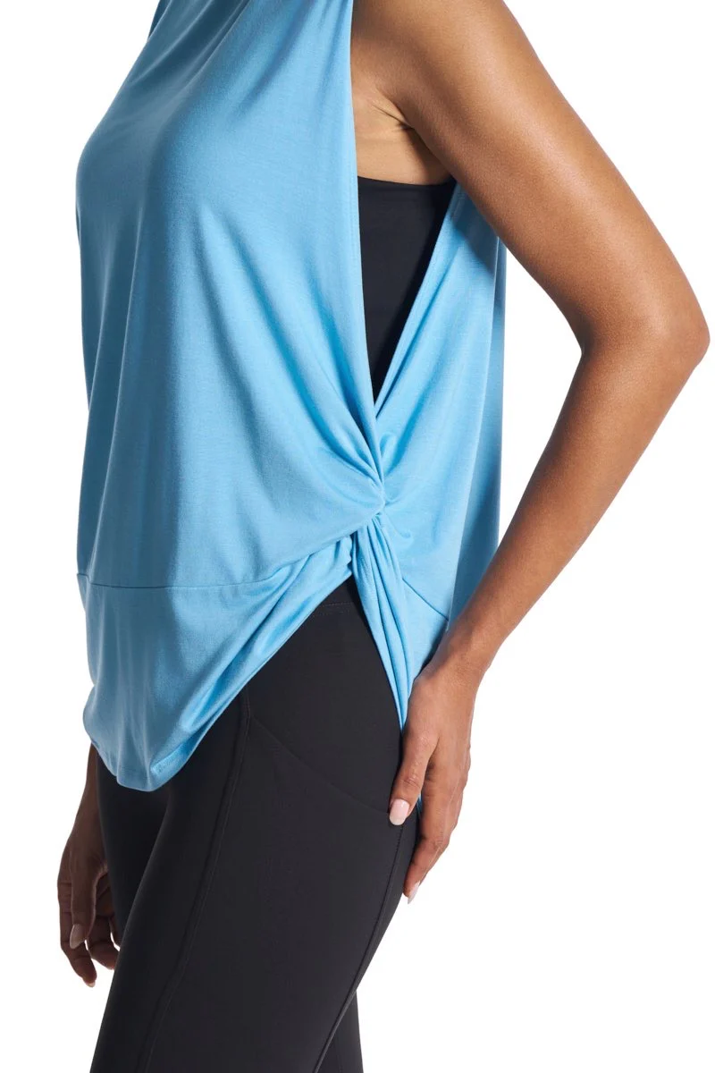 Women's Supine Twist Yoga Tank | Arctic Blue - Image 4