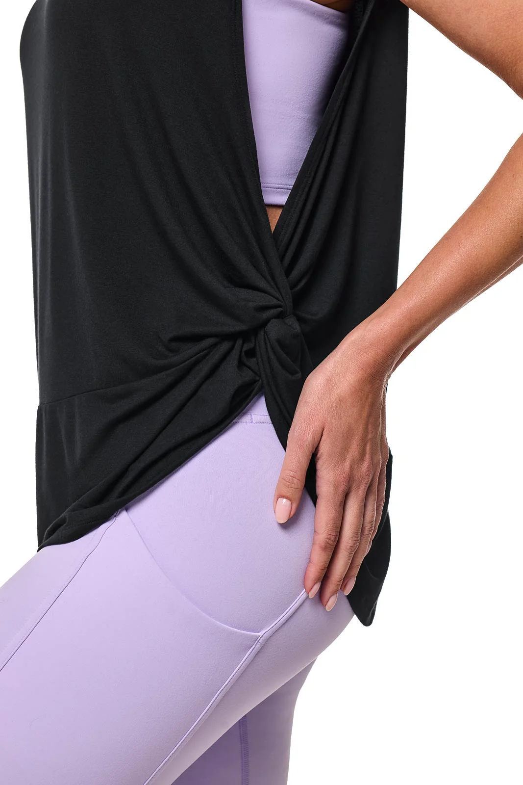 Women's Supine Twist Yoga Tank | Black - Image 6