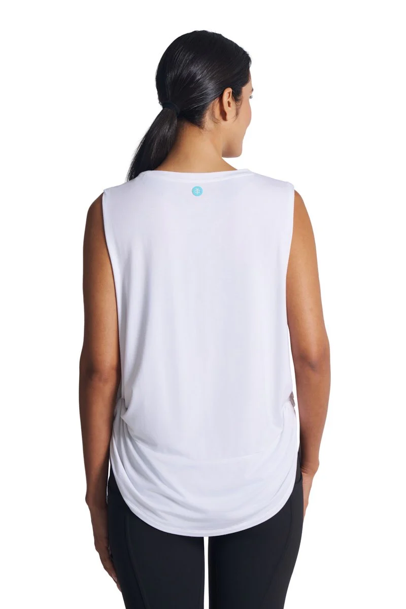 Women's Supine Twist Yoga Tank | White - Image 3