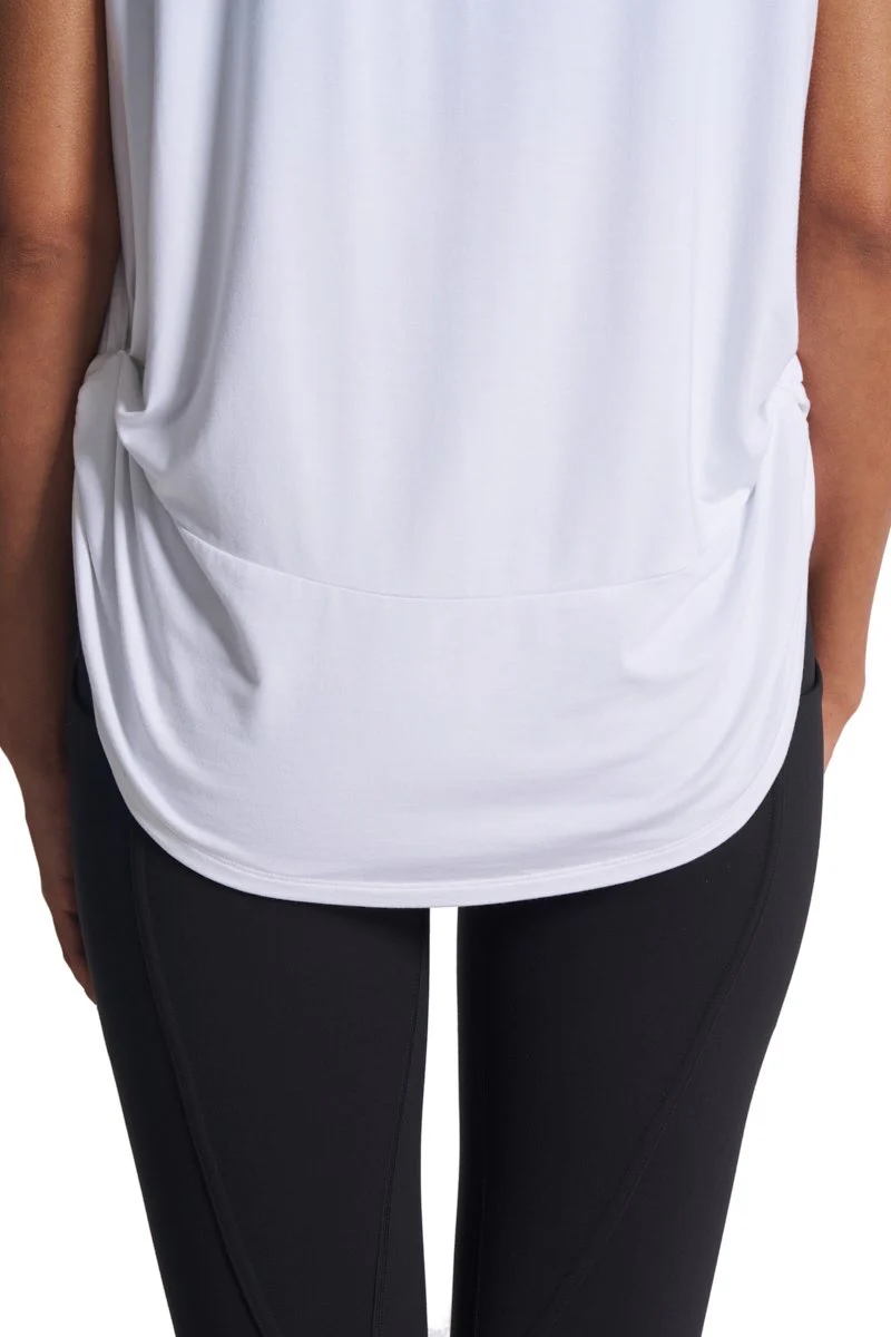 Women's Supine Twist Yoga Tank | White - Image 5
