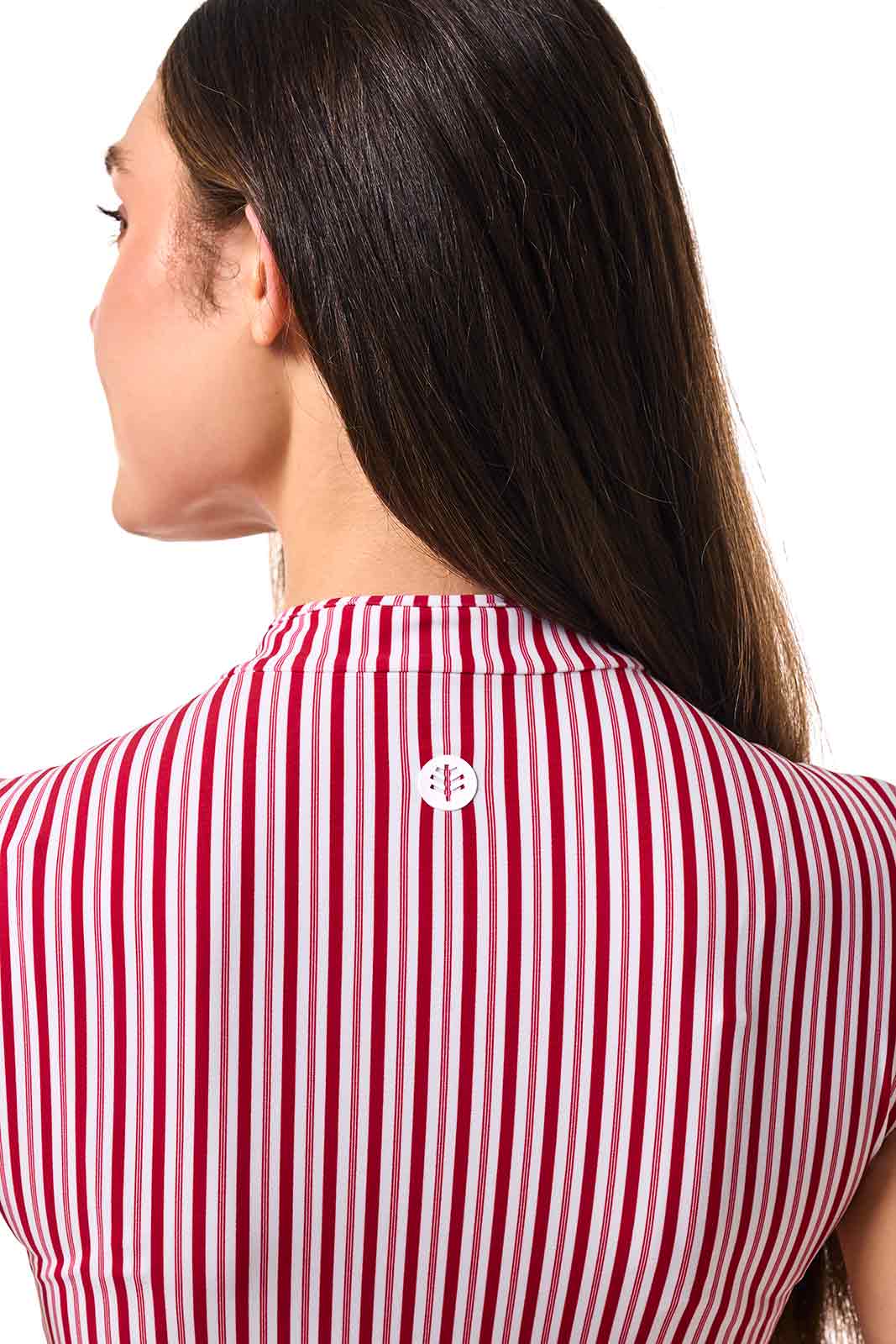 Women's Sweetwater Cap Sleeve Swimsuit | Cherry Stripe - Image 6