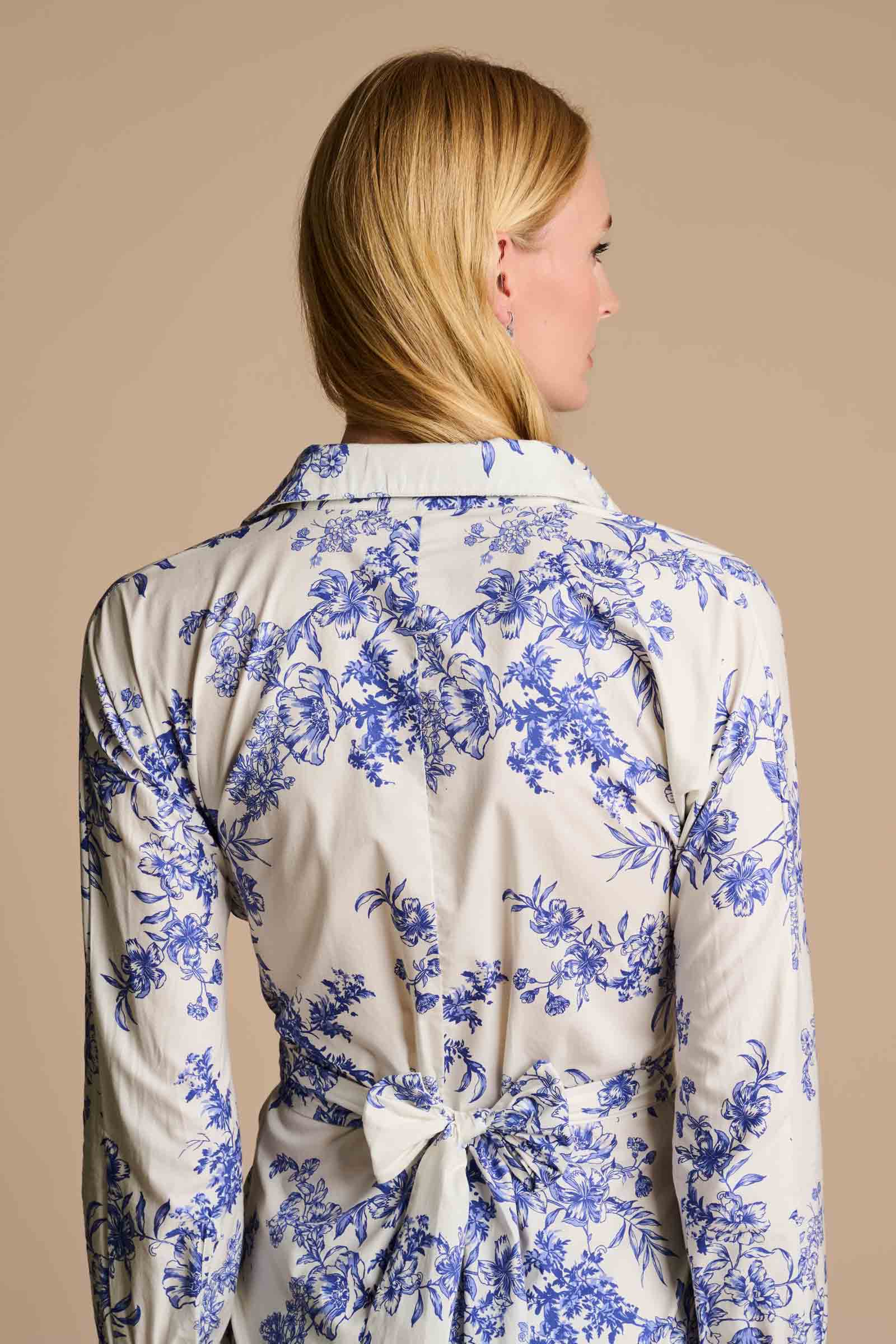 The Captiva 2.0 Shirt Dress | Vanilla China Blue Damask - Image 5