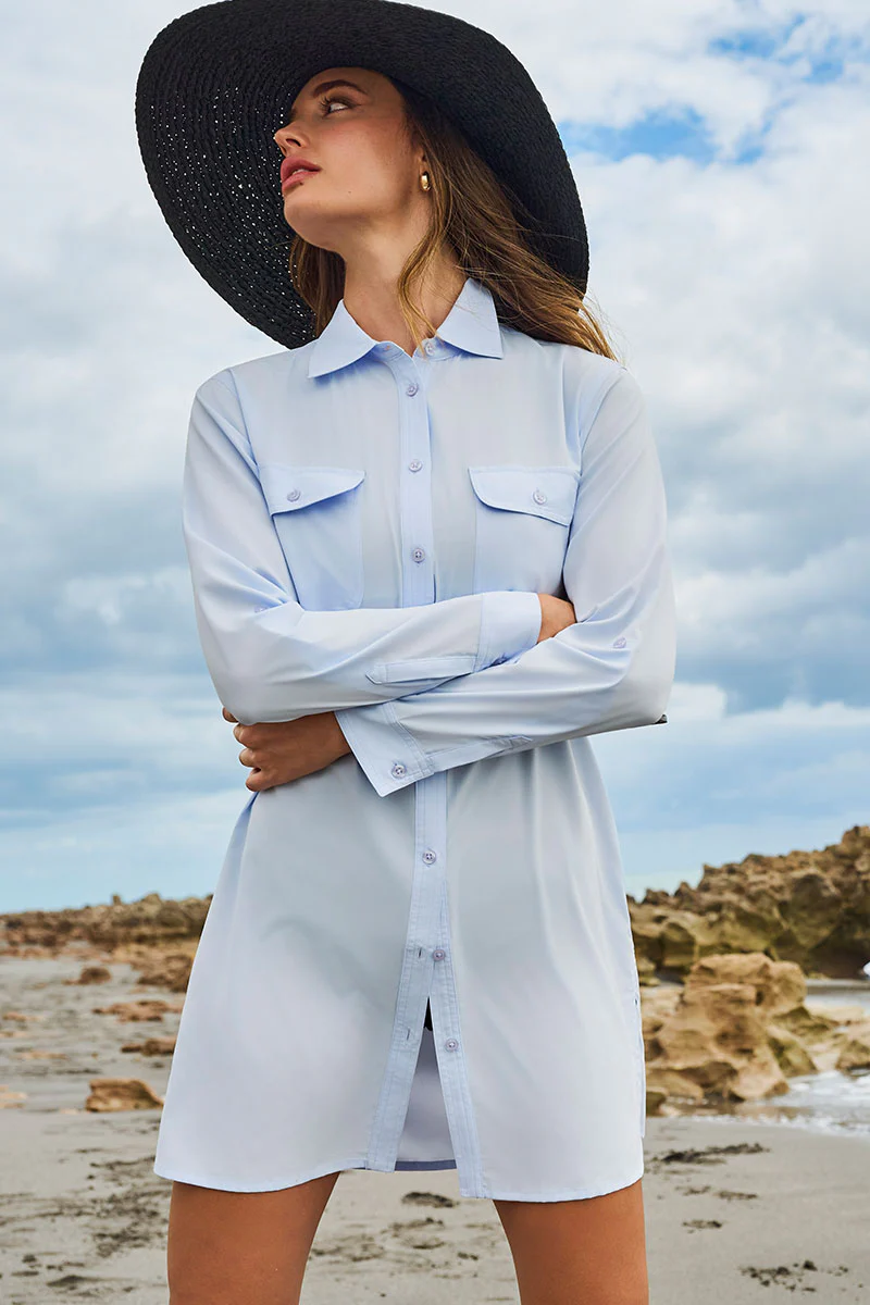 Women's Santorini Tunic Shirt | Periwinkle - Image 2