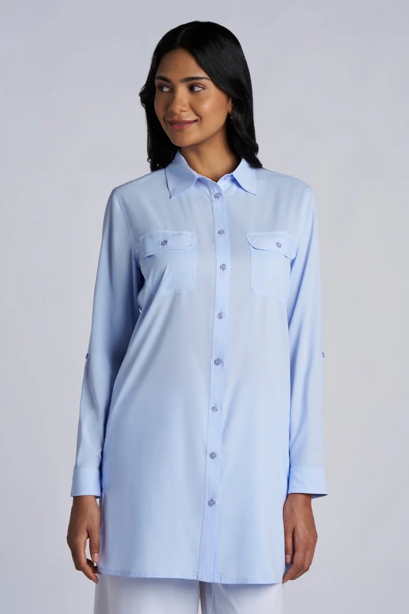 Women's Santorini Tunic Shirt | Periwinkle - Image 3