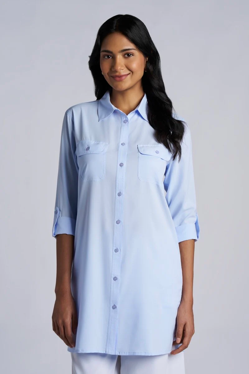 Women's Santorini Tunic Shirt | Periwinkle - Image 6