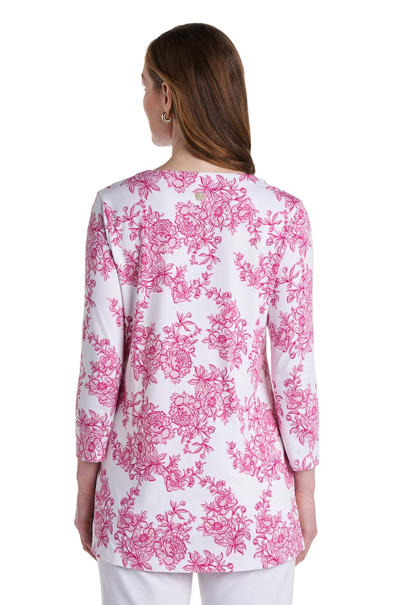 Women's St. Lucia Tunic Top | Fuchsia Bouquet - Image 4