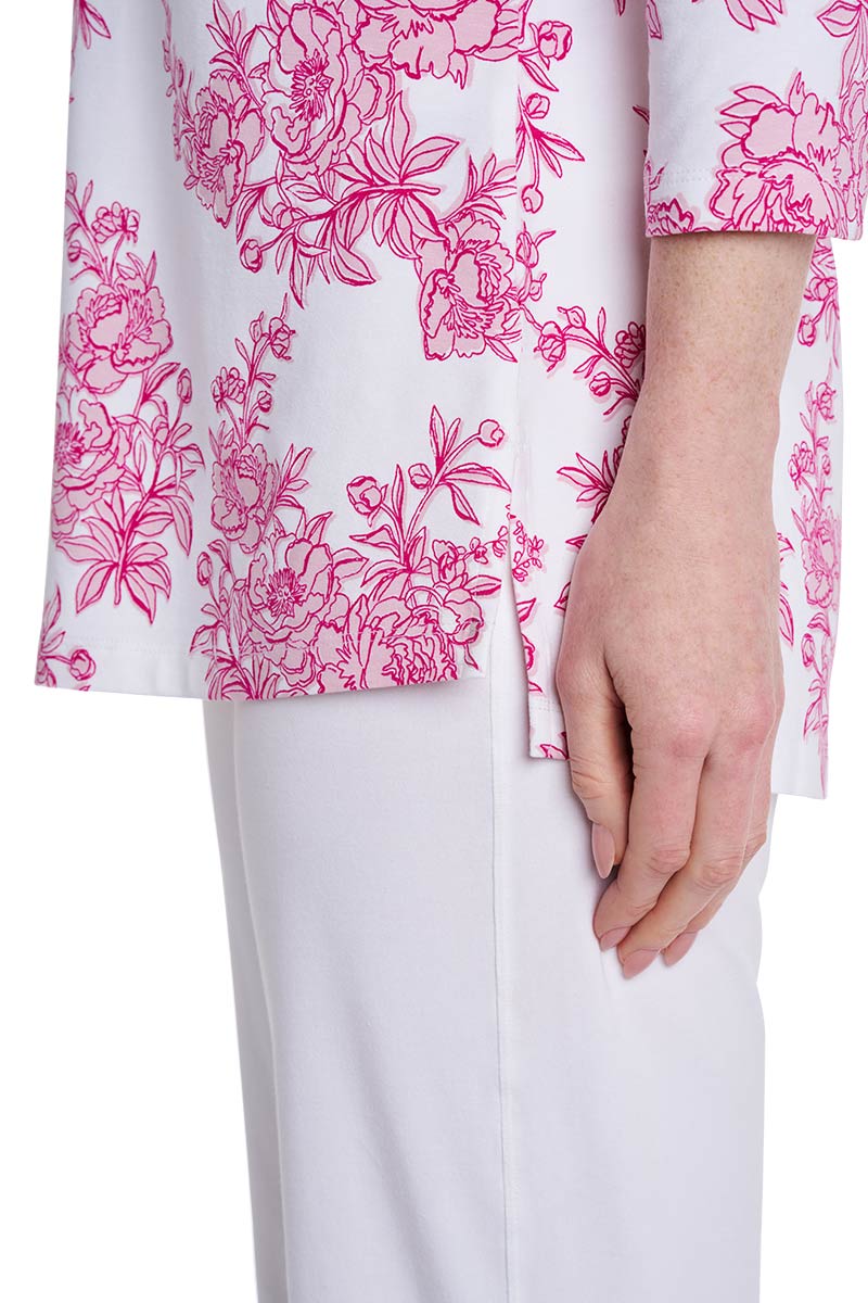 Women's St. Lucia Tunic Top | Fuchsia Bouquet - Image 6