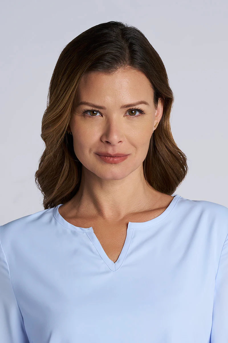 Women's Santa Barbara Tunic Top with Roll-Up Sleeves | Periwinkle - Image 4
