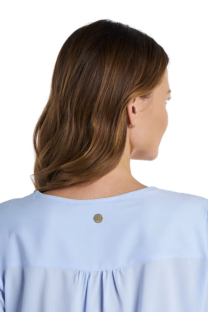 Women's Santa Barbara Tunic Top with Roll-Up Sleeves | Periwinkle - Image 6