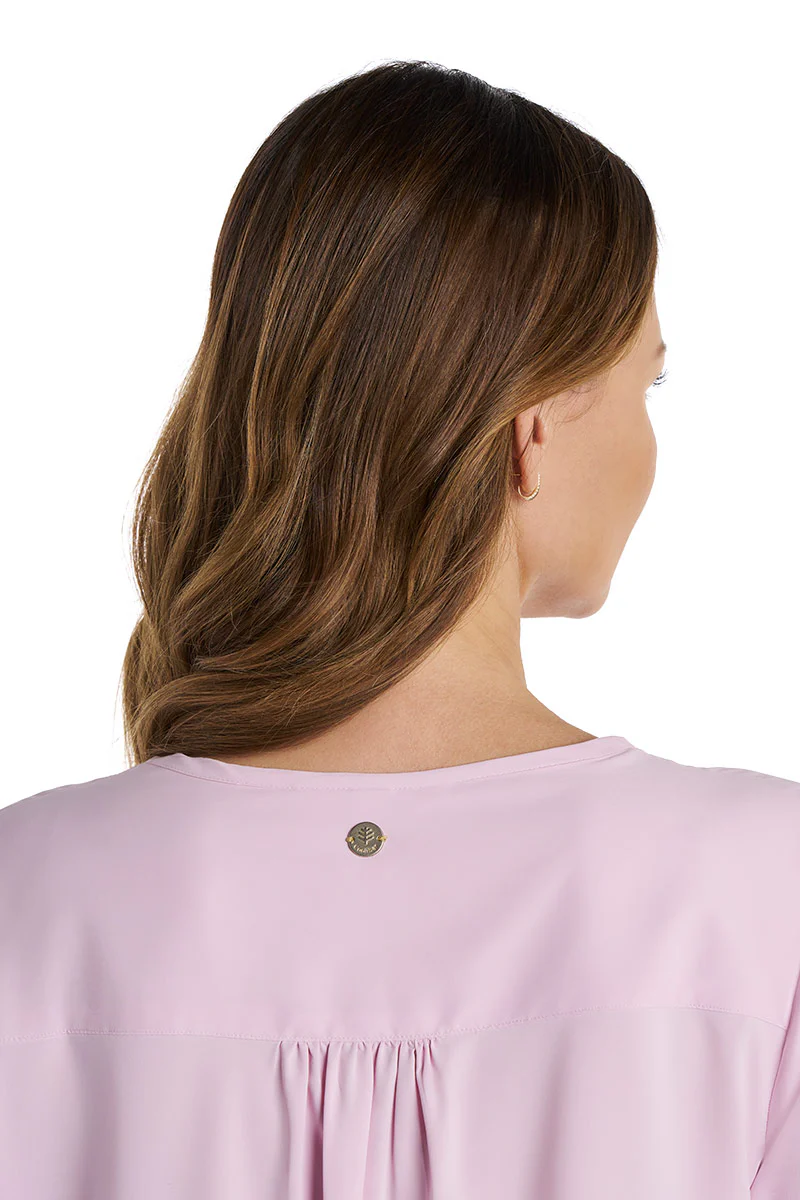 Women's Santa Barbara Tunic Top with Roll-Up Sleeves | Powder - Image 5