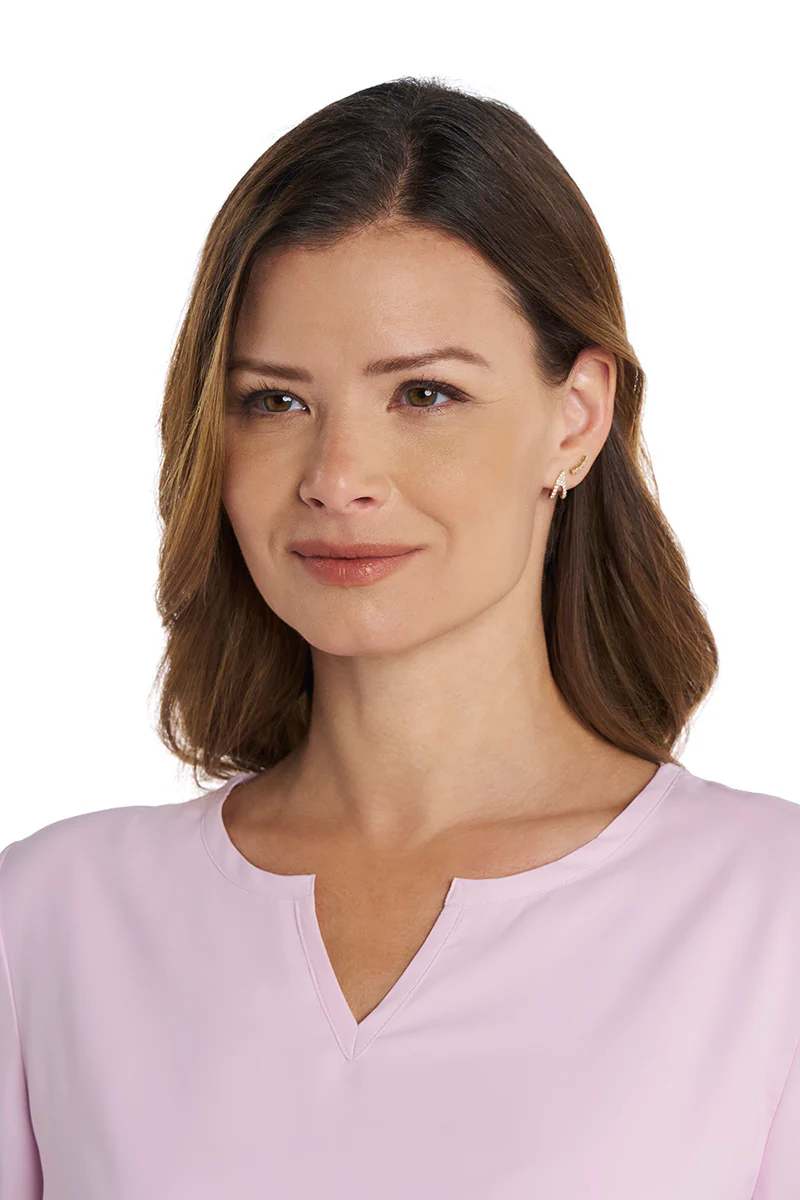 Women's Santa Barbara Tunic Top with Roll-Up Sleeves | Powder - Image 6