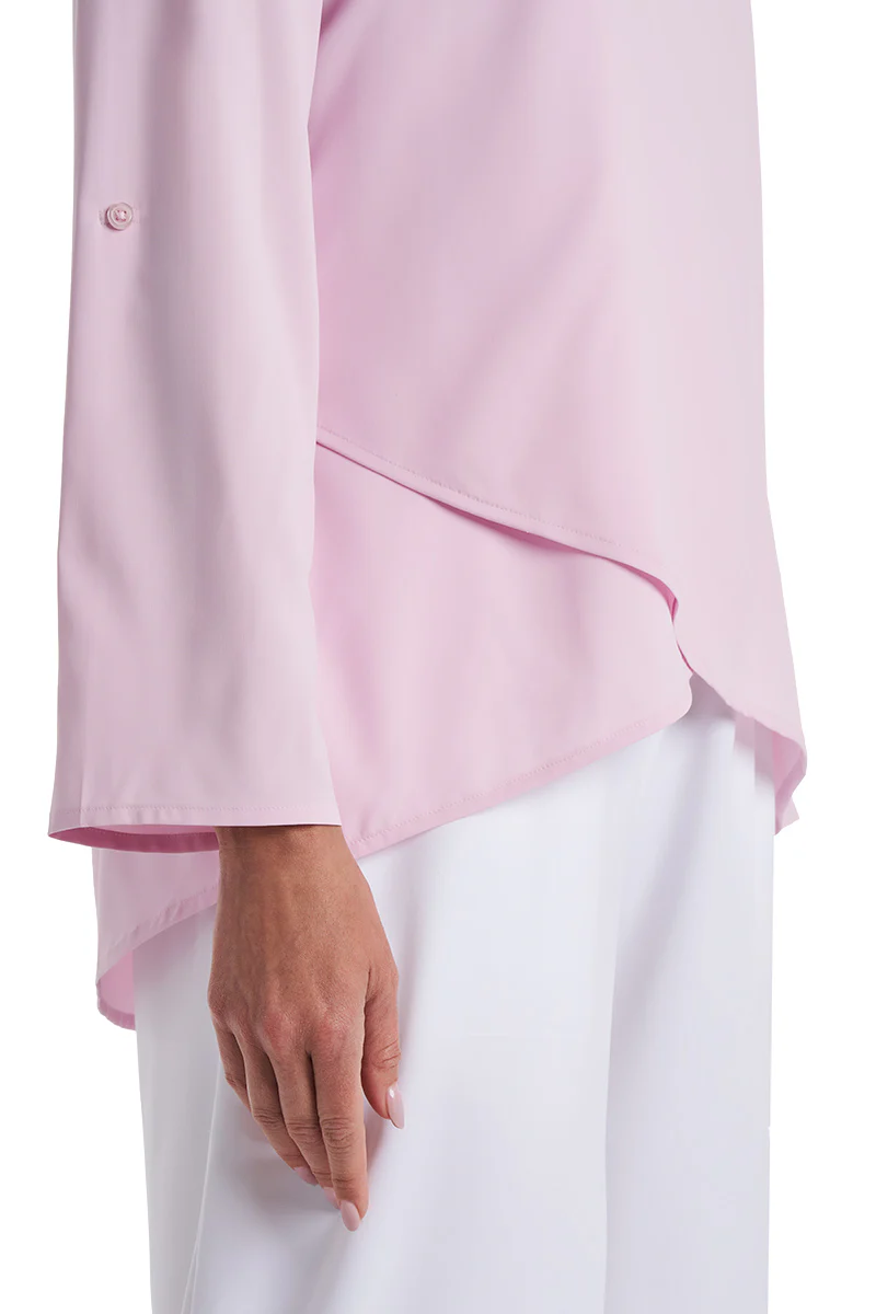Women's Santa Barbara Tunic Top with Roll-Up Sleeves | Powder - Image 7