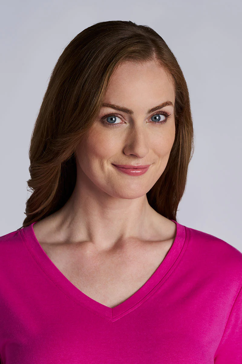 Women's Morada Everyday Long Sleeve V-Neck T-Shirt | Fuchsia - Image 3