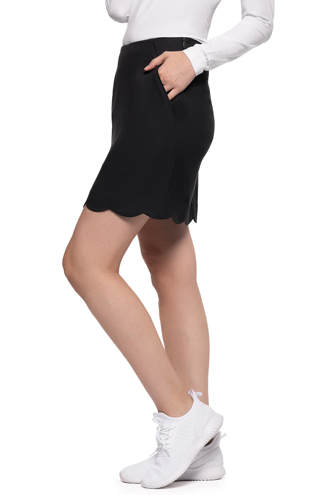 Women's Valorus Golf Skort with Scallop Detail | Black - Image 2