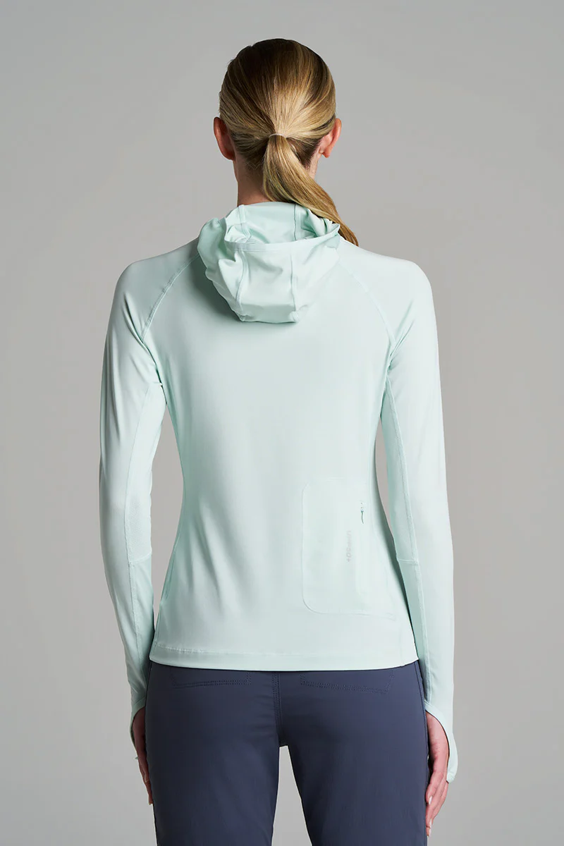 Women's Vented Paros Fishing Hoodie | Misty Aqua - Image 3