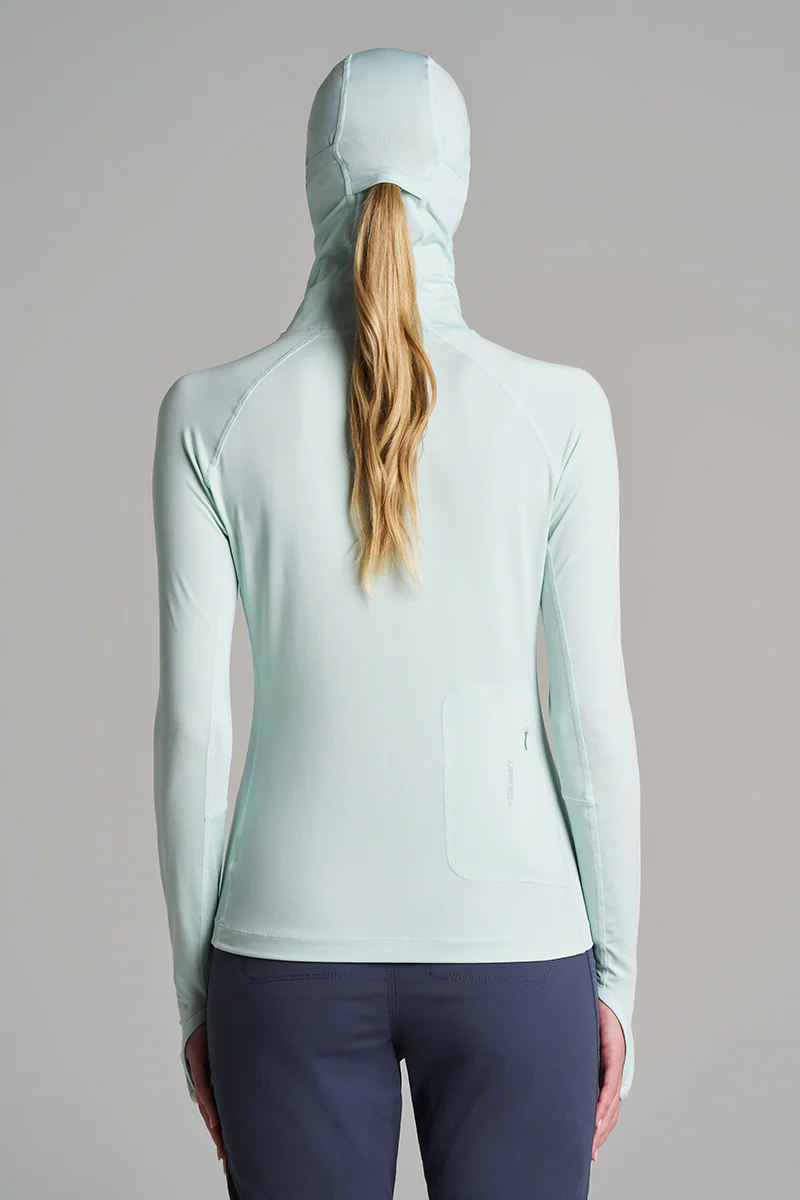 Women's Vented Paros Fishing Hoodie | Misty Aqua - Image 5
