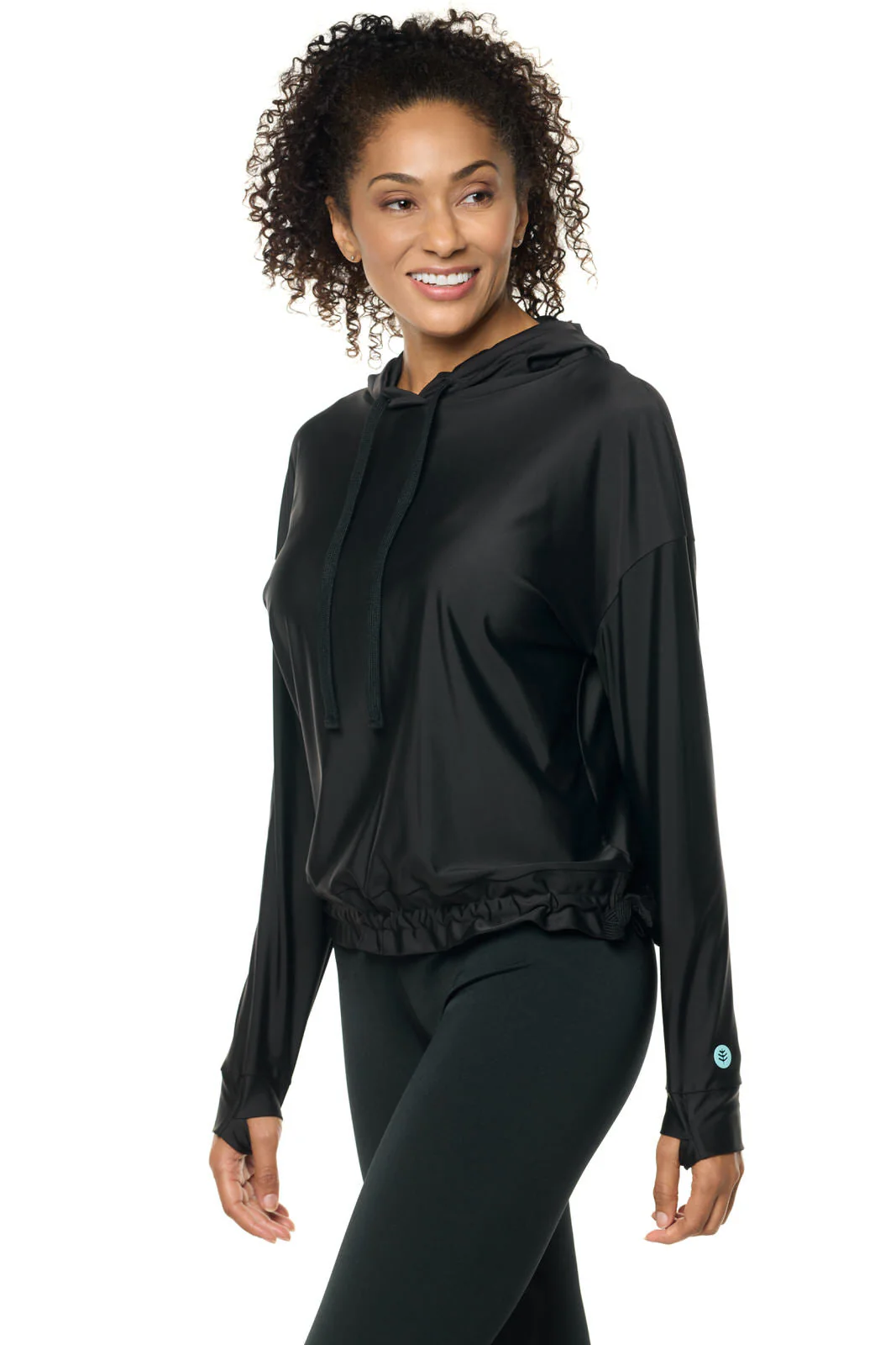 Women's Waikal Swim Hoodie | Black - Image 3