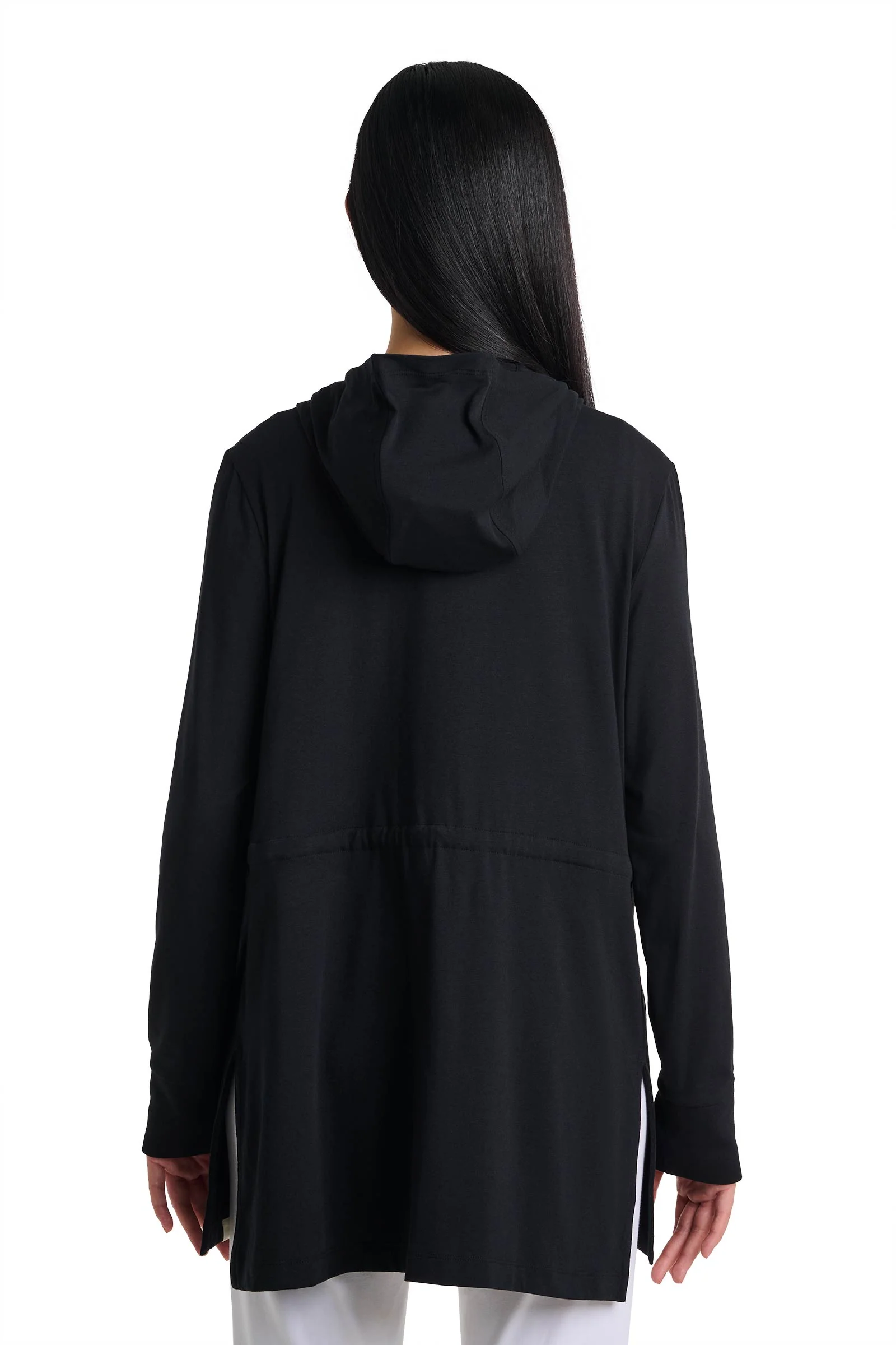 Women's Waterfront Hoodie with Adjustable Waist | Black - Image 10