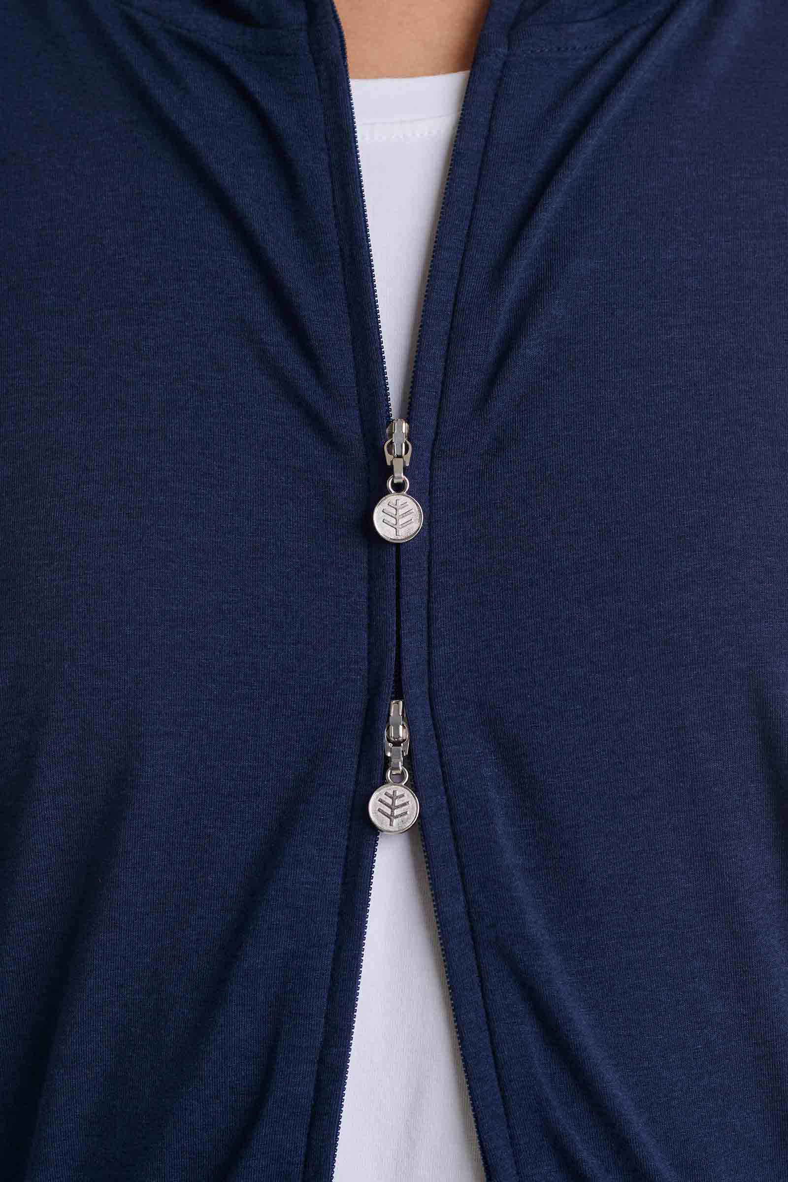 Women's Waterfront Hoodie with Adjustable Waist | Navy - Image 10