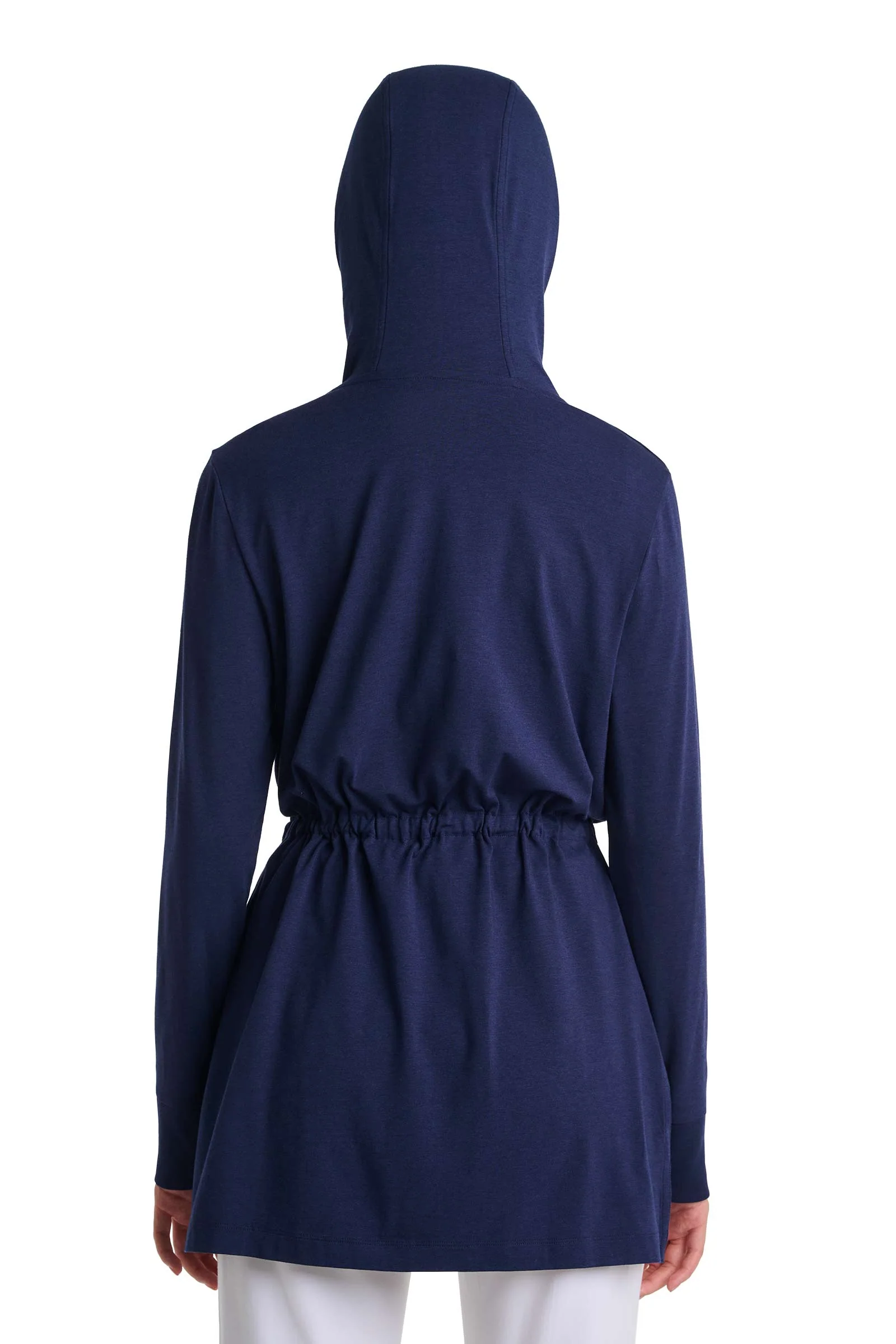 Women's Waterfront Hoodie with Adjustable Waist | Navy - Image 5