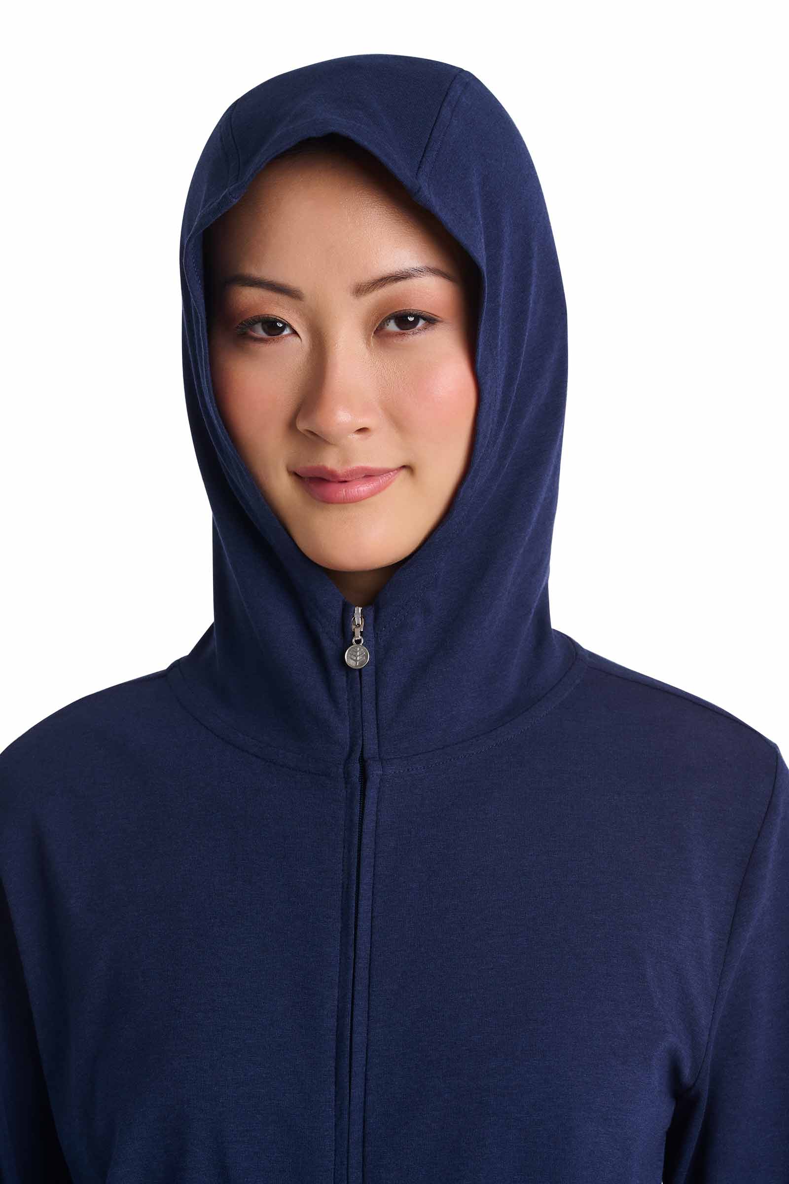 Women's Waterfront Hoodie with Adjustable Waist | Navy - Image 7
